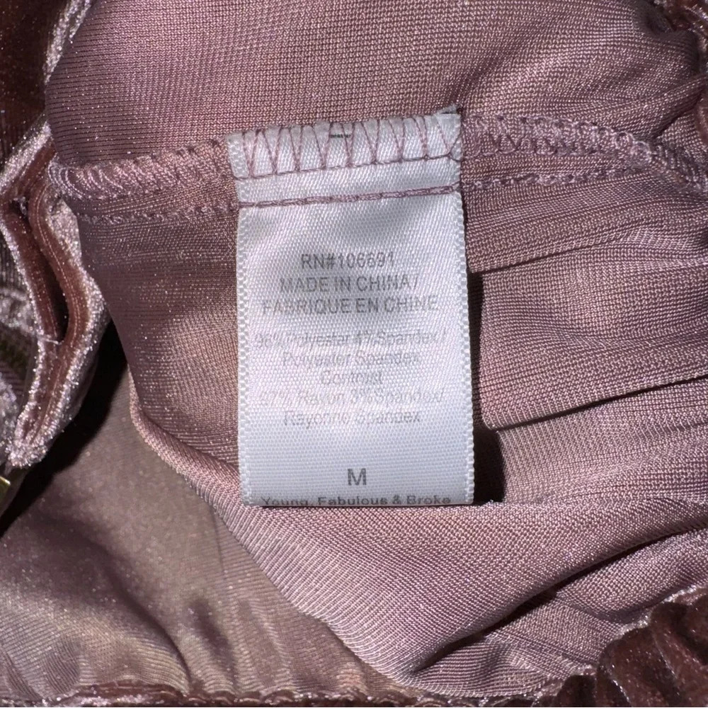 YOUNG FABULOUS & BROKE Fritzy Velvet Velour Zip Up Cropped Hoodie Sweatshirt M - Picture 14 of 15